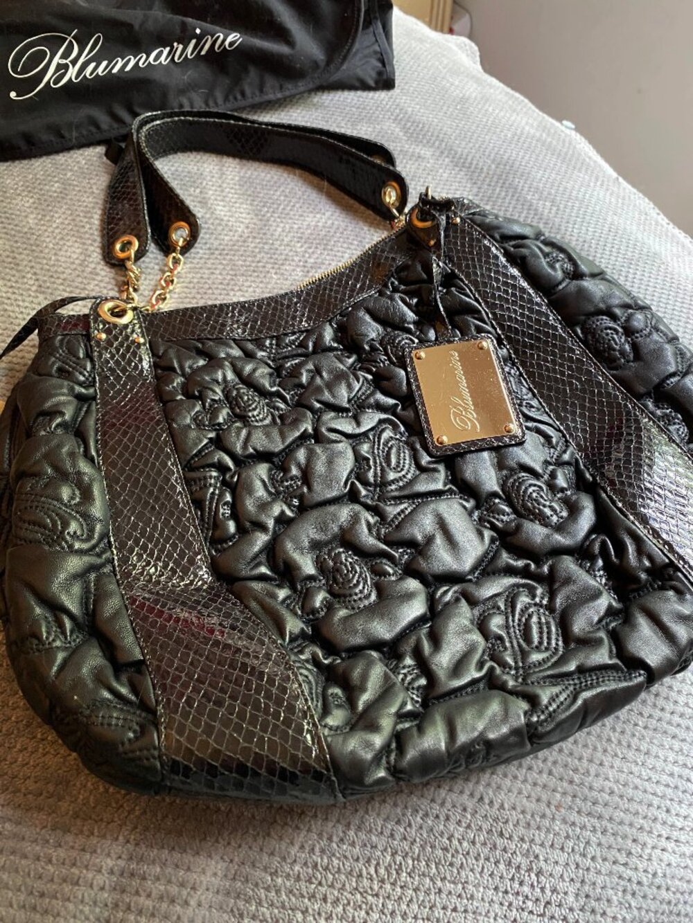 Blumarine vintage Y2K quilted leather shoulder bag